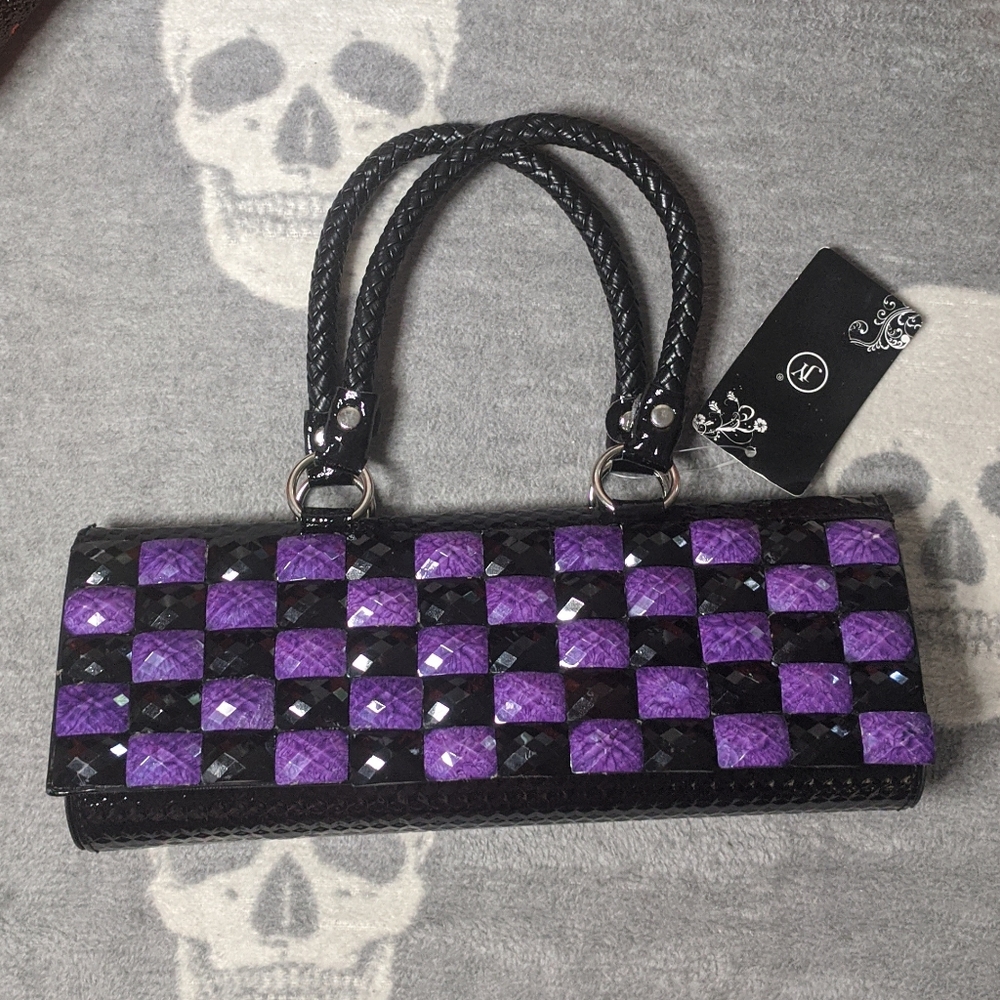 JY The Lady Bag Series Purple Black Purse